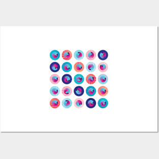 Big polka dots multicolour geometrical composition Posters and Art